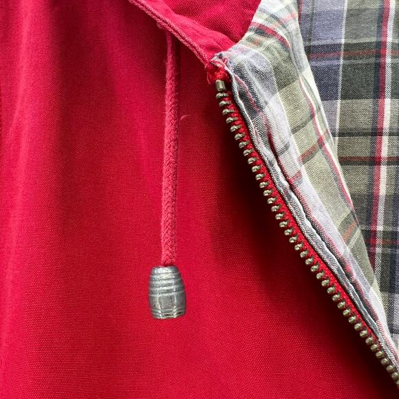 Eddie Bauer Jacket Women's Large Red Plaid Lining Hooded Vintage Preppy Normcore - Picture 9 of 14